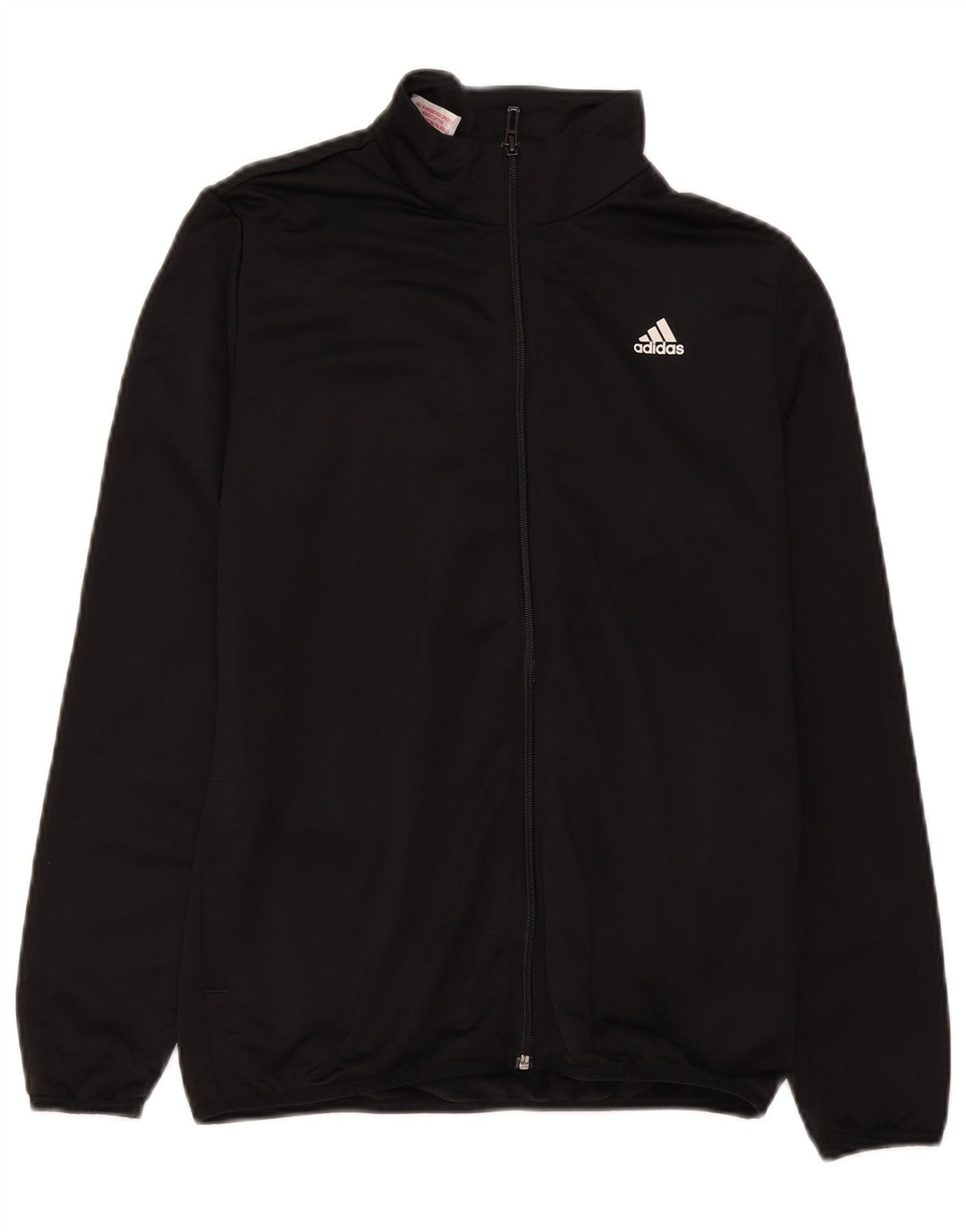 Adidas Boys Graphic Tracksuit Top Jacket 13-14 Years Black Polyester