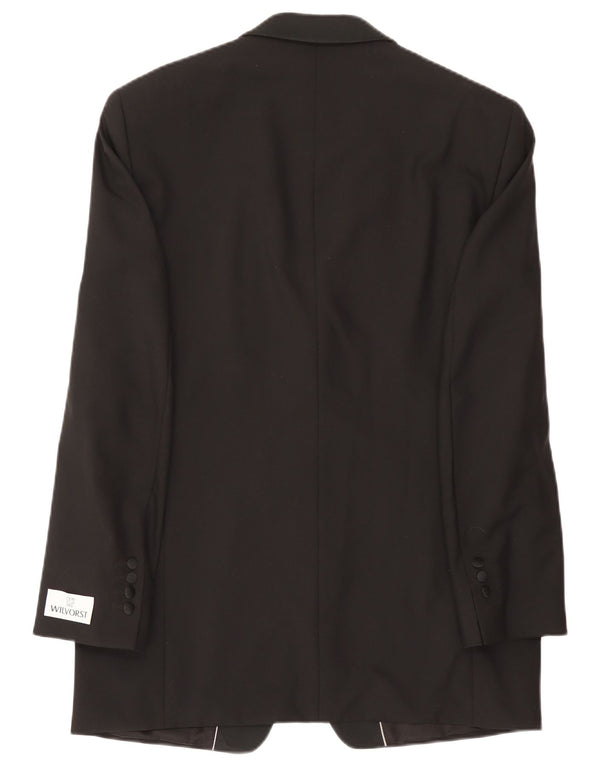 Wilvorst Mens 1 Button Blazer Jacket EU 50 Large Black Wool