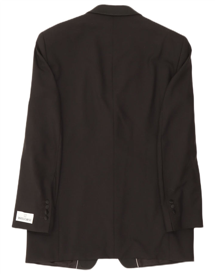 Wilvorst Mens 1 Button Blazer Jacket EU 50 Large Black Wool