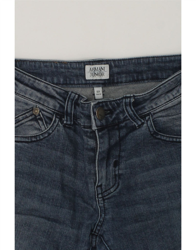 ARMANI JUNIOR Girls Slim Jeans 7-8 Years W24 L24 Blue Cotton | Vintage Armani Junior | Thrift | Second-Hand Armani Junior | Used Clothing | Messina Hembry 