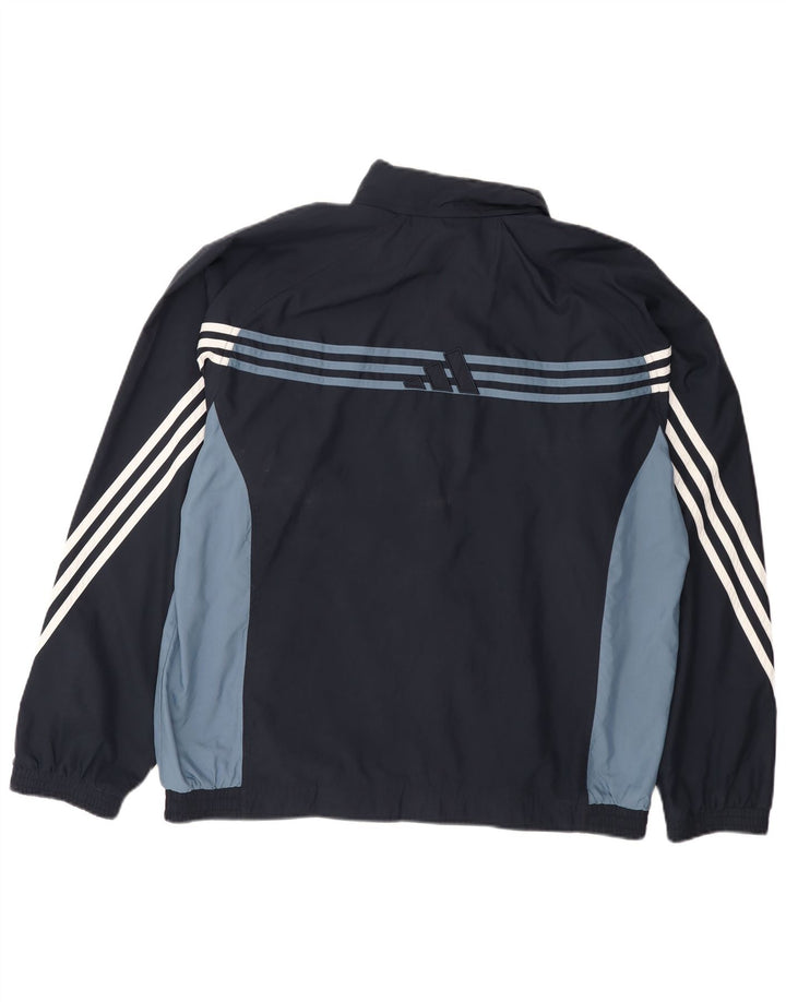 Adidas Mens Tracksuit Top Jacket UK 44/46 Large Navy Blue Colourblock