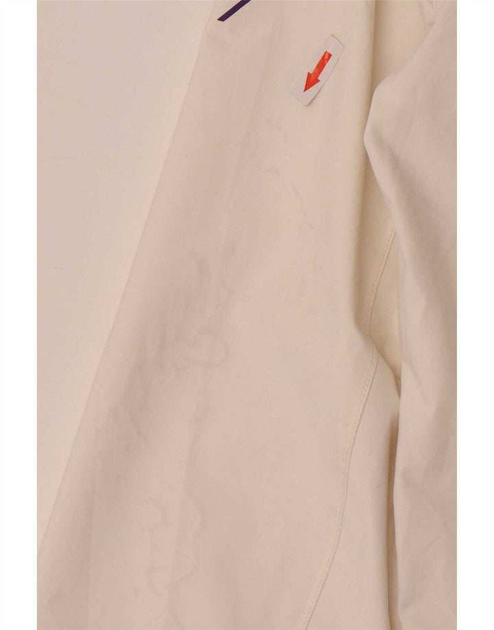 Helly Hansen Womens Graphic Hooded Rain Jacket UK 10 Small White Polyamide