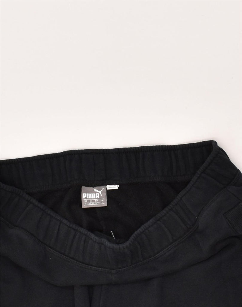 PUMA Mens Tracksuit Trousers Large Black | Vintage Puma | Thrift | Second-Hand Puma | Used Clothing | Messina Hembry 