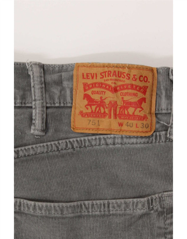 Levi's Mens 751 Straight Corduroy Trousers W40 L30 Grey