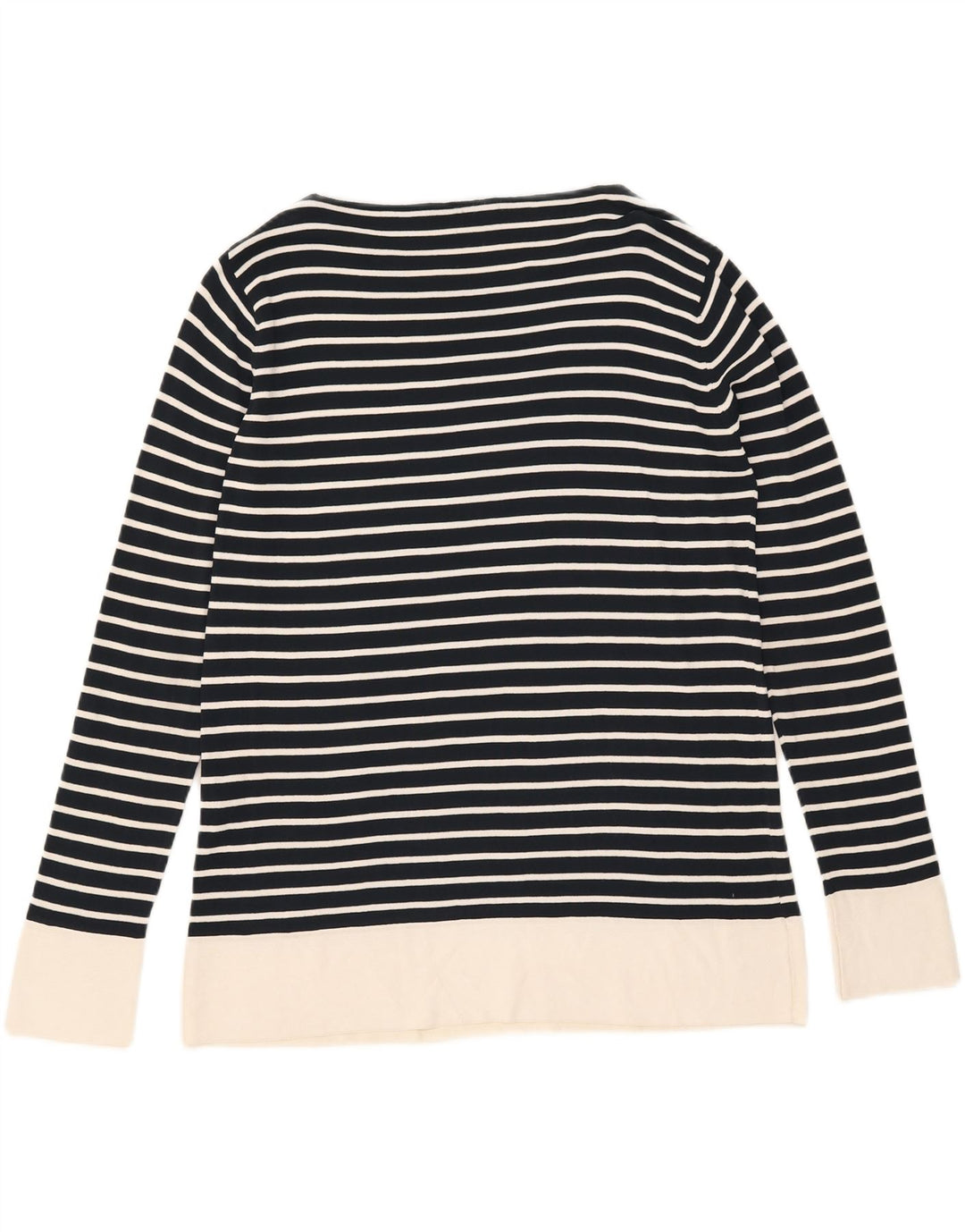 Max Mara Womens Top Long Sleeve UK 16 Large Navy Blue Striped