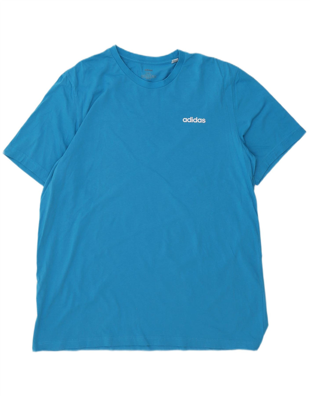 Adidas Mens T-Shirt Top 2XL Blue Cotton