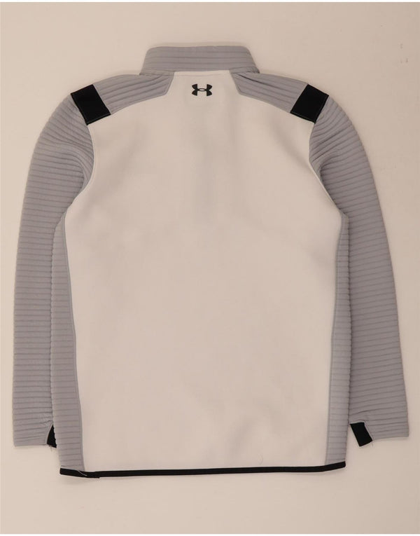 Under Armour Mens Cold Gear Pullover Tracksuit Top Medium White Colourblock