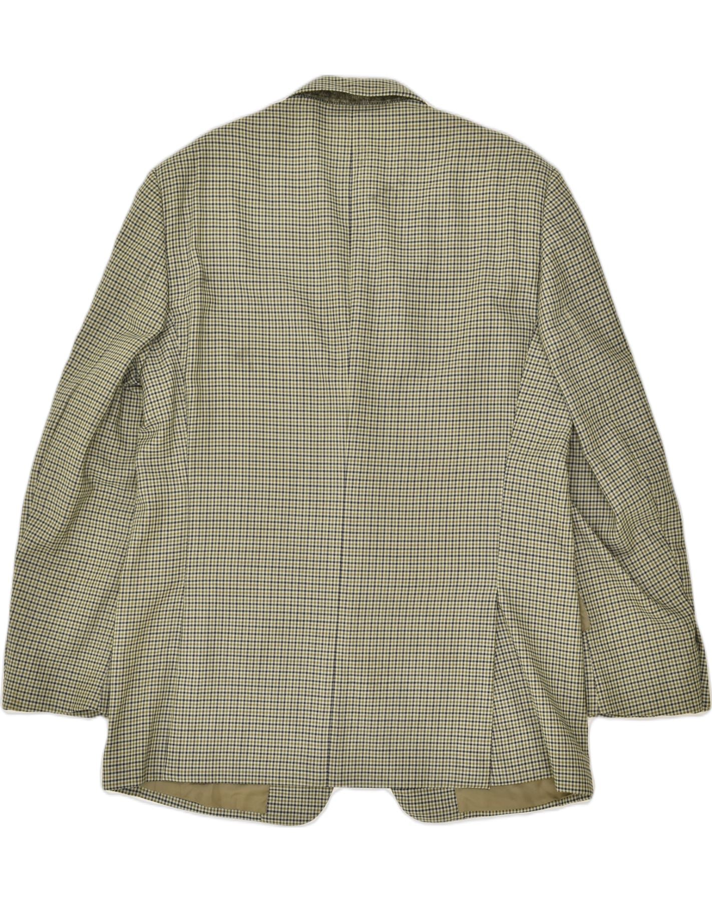 AQUASCUTUM Mens 2 Button Blazer Jacket IT 54 2XL Khaki Check