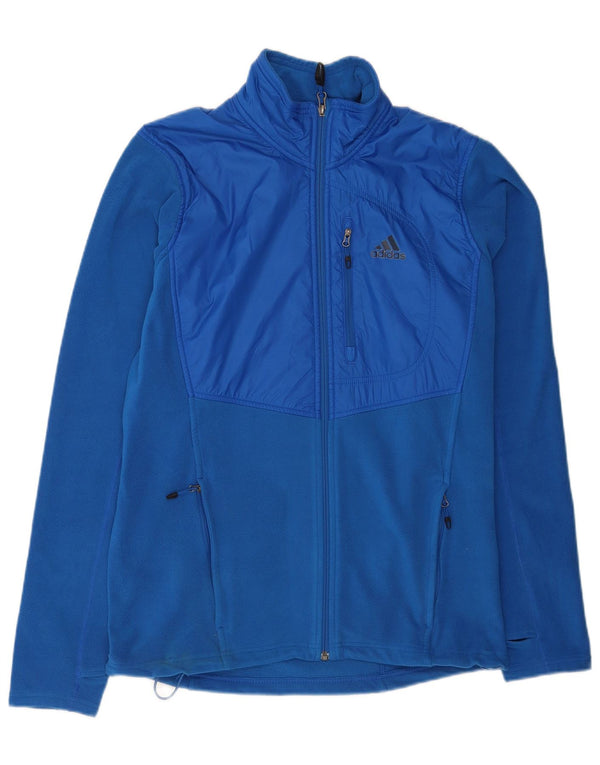 Adidas Mens Fleece Jacket UK 42/44 Large Blue Polyester Sports