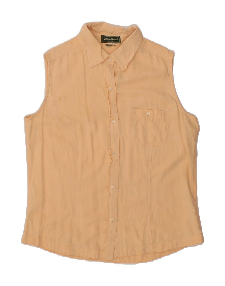 EDDIE BAUER Womens Sleeveless Shirt Blouse UK 14 Large Beige Vintage Eddie Bauer and Second-Hand Eddie Bauer from Messina Hembry 