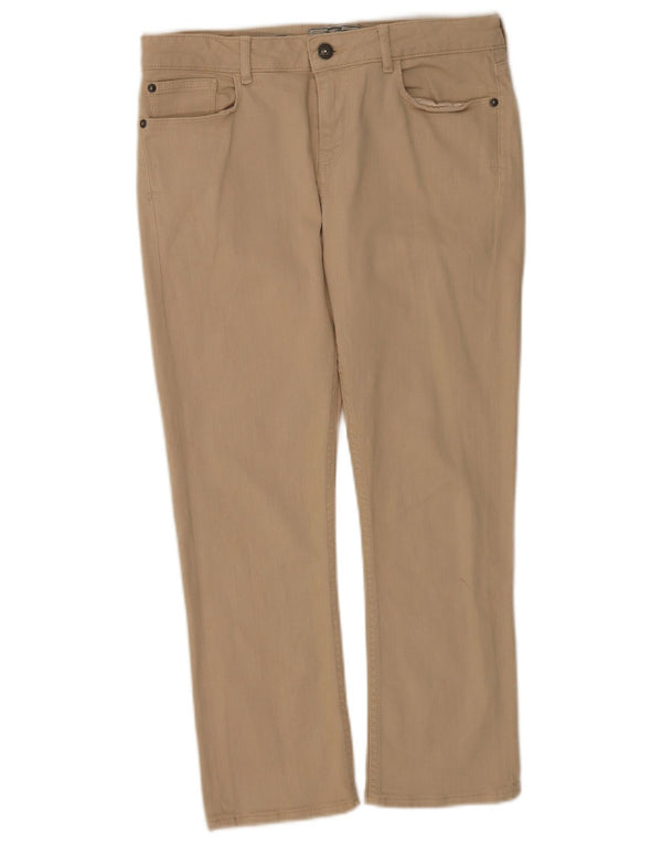 Fat Face Womens Slim Cropped Trousers UK 10 Small W28 L24 Beige Cotton