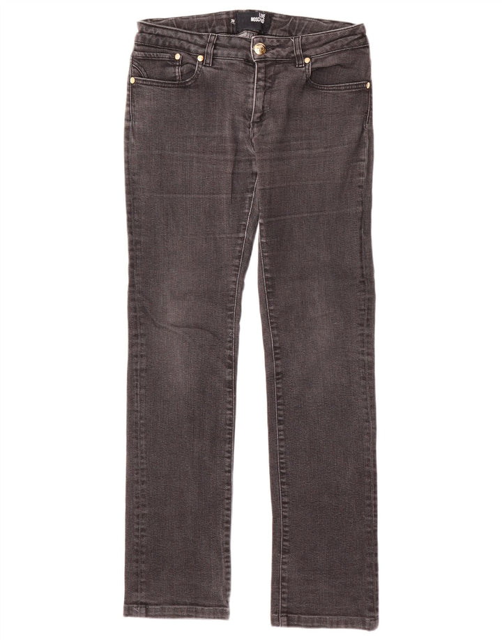 MOSCHINO Womens Straight Jeans W30 L31 Black Cotton