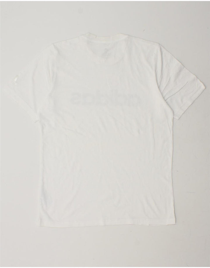 ADIDAS Mens Graphic T-Shirt Top Medium White Cotton Vintage Adidas and Second-Hand Adidas from Messina Hembry 