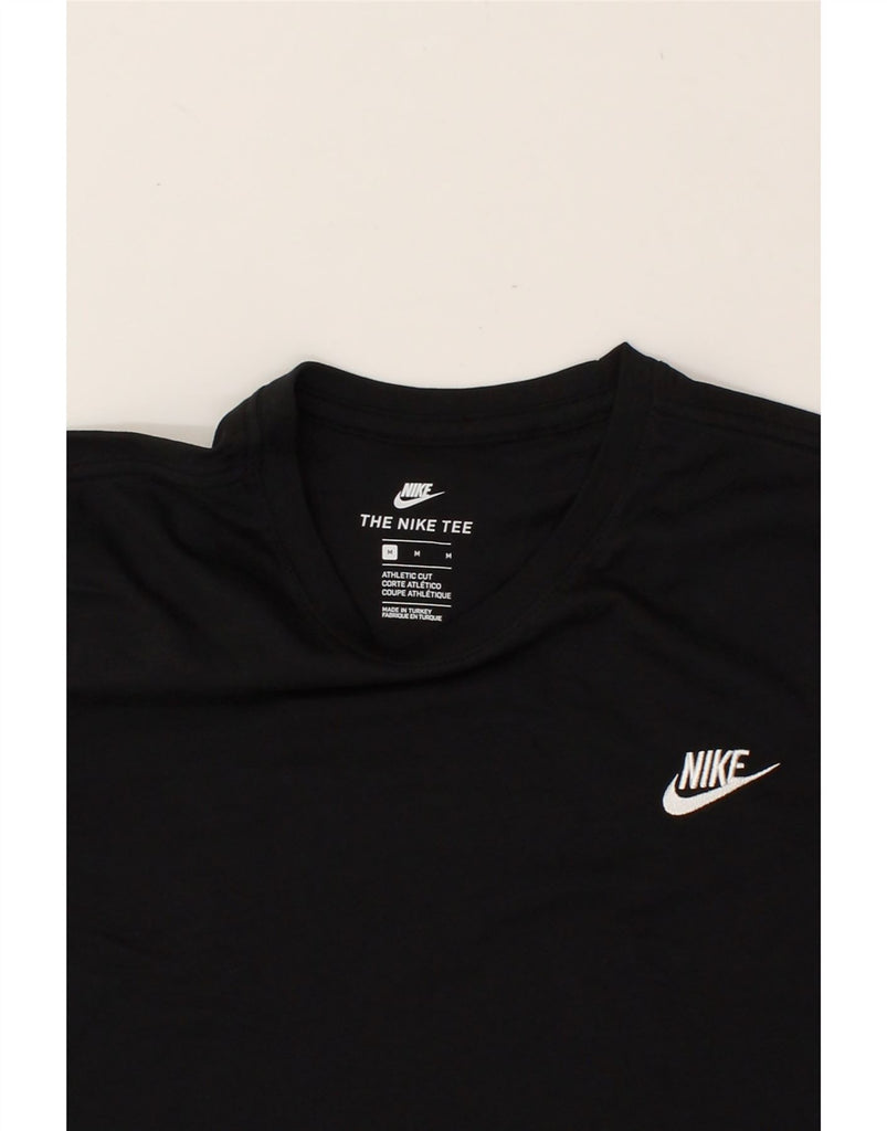 NIKE Mens Athletic Cut T-Shirt Top Medium Black Cotton | Vintage Nike | Thrift | Second-Hand Nike | Used Clothing | Messina Hembry 