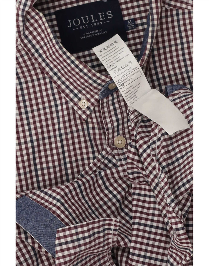Joules Mens Shirt Medium Burgundy Gingham Cotton