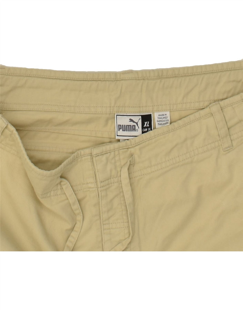 PUMA Mens Straight Capri Trousers XL W38 L21 Beige Cotton | Vintage Puma | Thrift | Second-Hand Puma | Used Clothing | Messina Hembry 