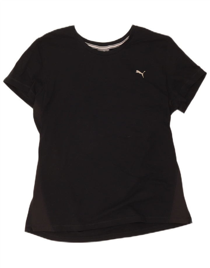 Puma Womens T-Shirt Top UK 16 Large Black Cotton