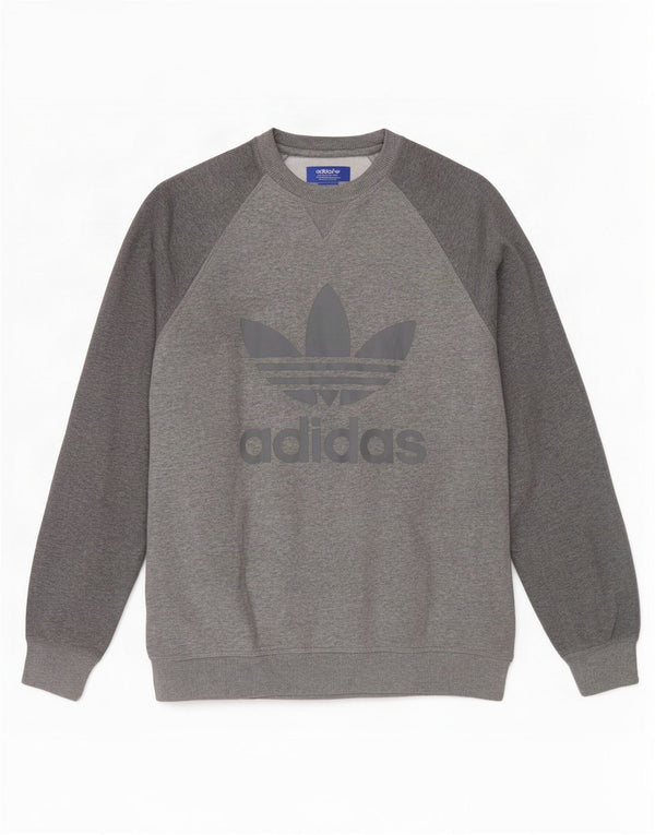 Adidas Mens Graphic Sweatshirt Jumper Small Grey Cotton