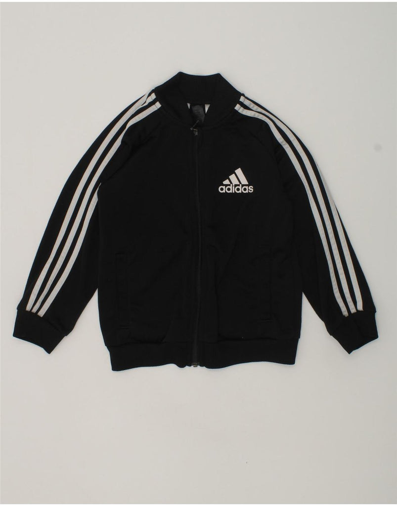 ADIDAS Boys Tracksuit Top Jacket 3-4 Years Black Polyester | Vintage Adidas | Thrift | Second-Hand Adidas | Used Clothing | Messina Hembry 