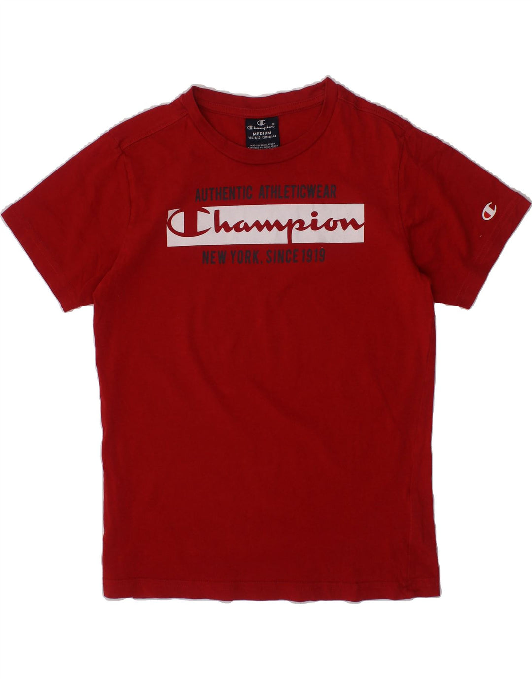 CHAMPION Boys Graphic T-Shirt Top 9-10 Years Medium  Maroon Cotton Vintage Champion and Second-Hand Champion from Messina Hembry 