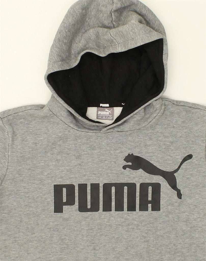 PUMA Boys Graphic Hoodie Jumper 11-12 Years Grey Cotton | Vintage Puma | Thrift | Second-Hand Puma | Used Clothing | Messina Hembry 