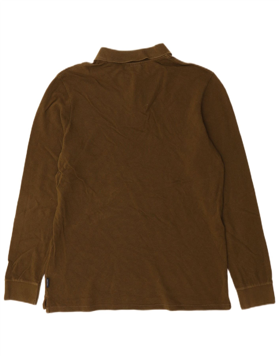 Paul Smith Mens Long Sleeve Polo Shirt Medium Khaki Cotton