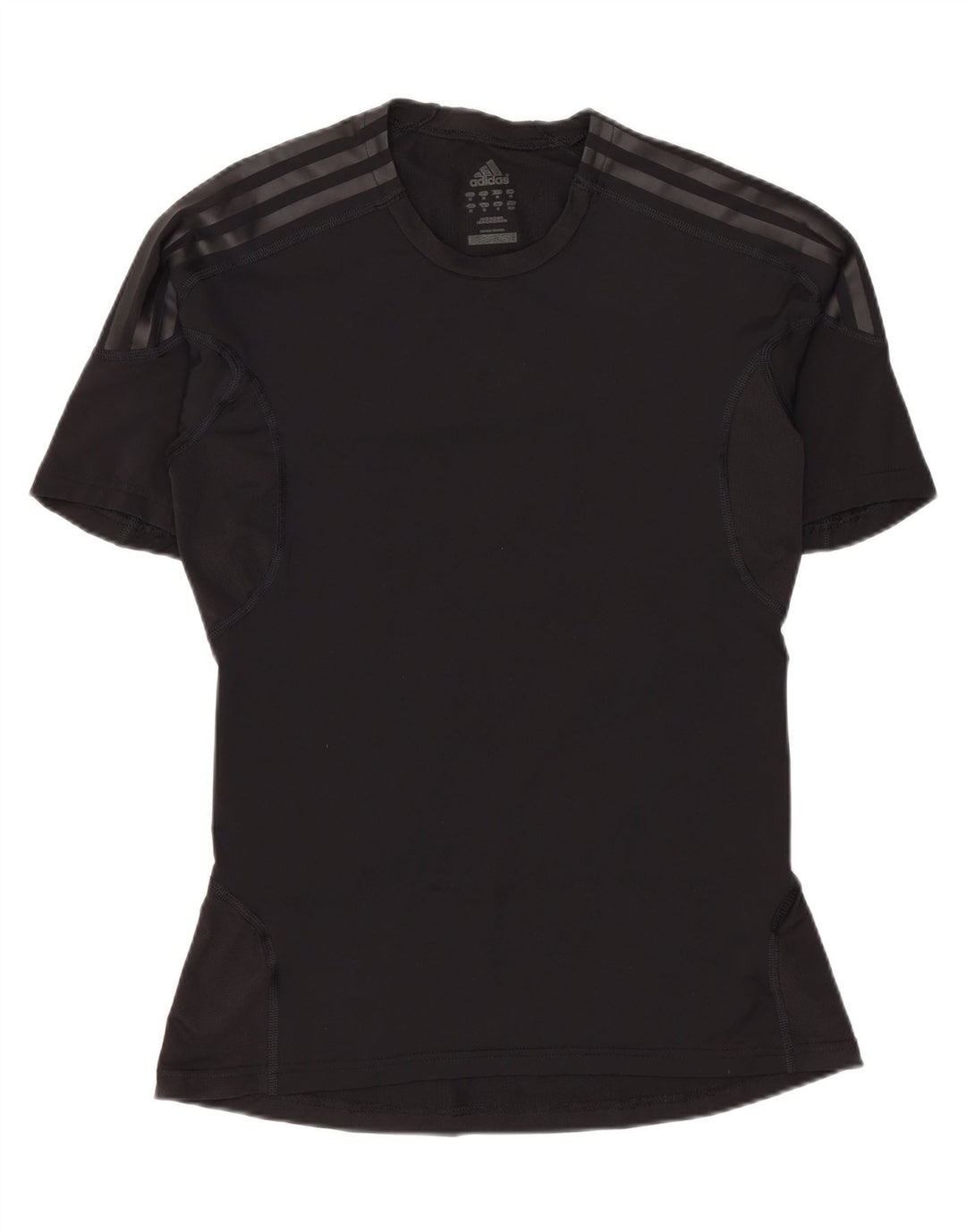 Adidas Womens T-Shirt Top UK 12 Medium Black Polyamide