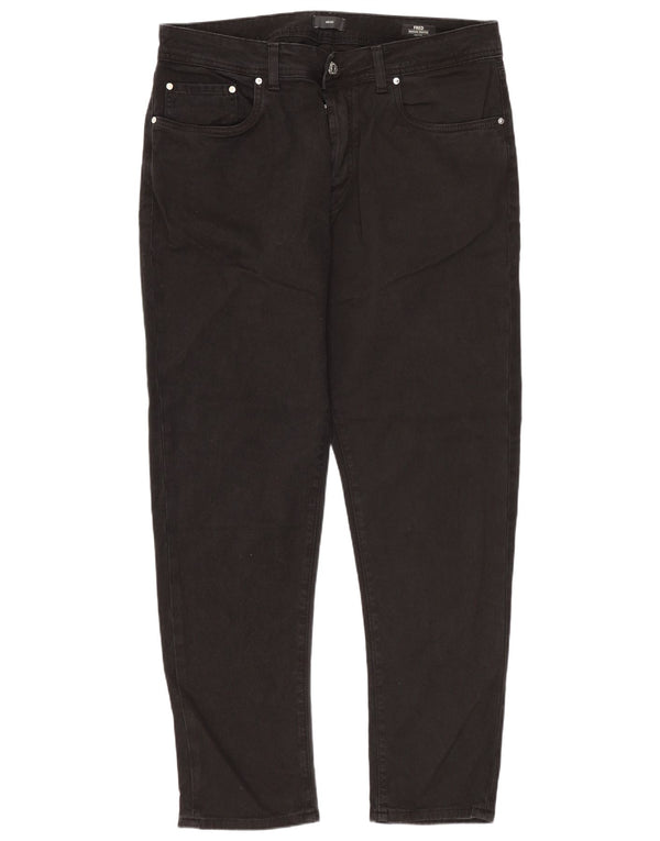 Liu Jo Mens Fred Regular Cropped Jeans W36 L29 Black Cotton