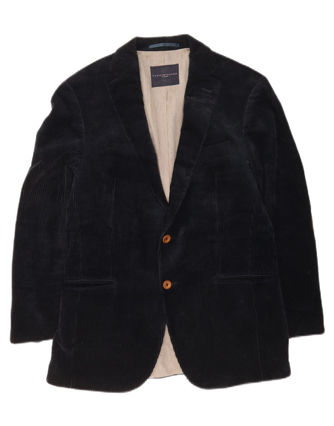 Tommy Hilfiger Mens 2 Button Corduroy Blazer Jacket IT 48 Medium Navy Blue