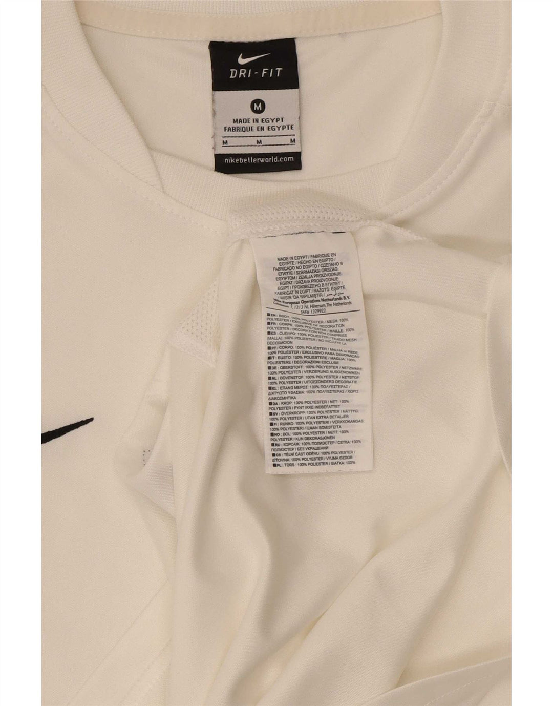 Nike Mens Dri Fit T-Shirt Top Medium White Polyester