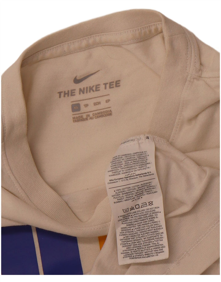 NIKE Mens Graphic T-Shirt Top XS White Cotton