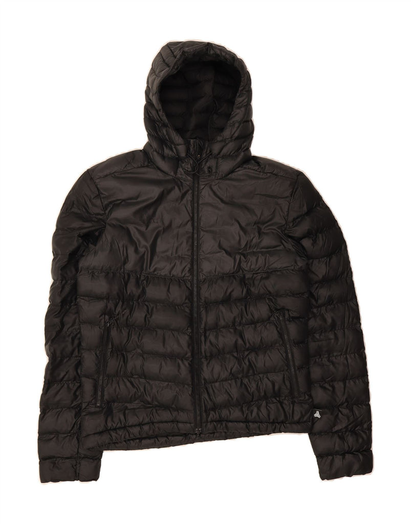 ADIDAS Mens Hooded Padded Jacket UK 36 Small Black Polyester Vintage Adidas and Second-Hand Adidas from Messina Hembry 