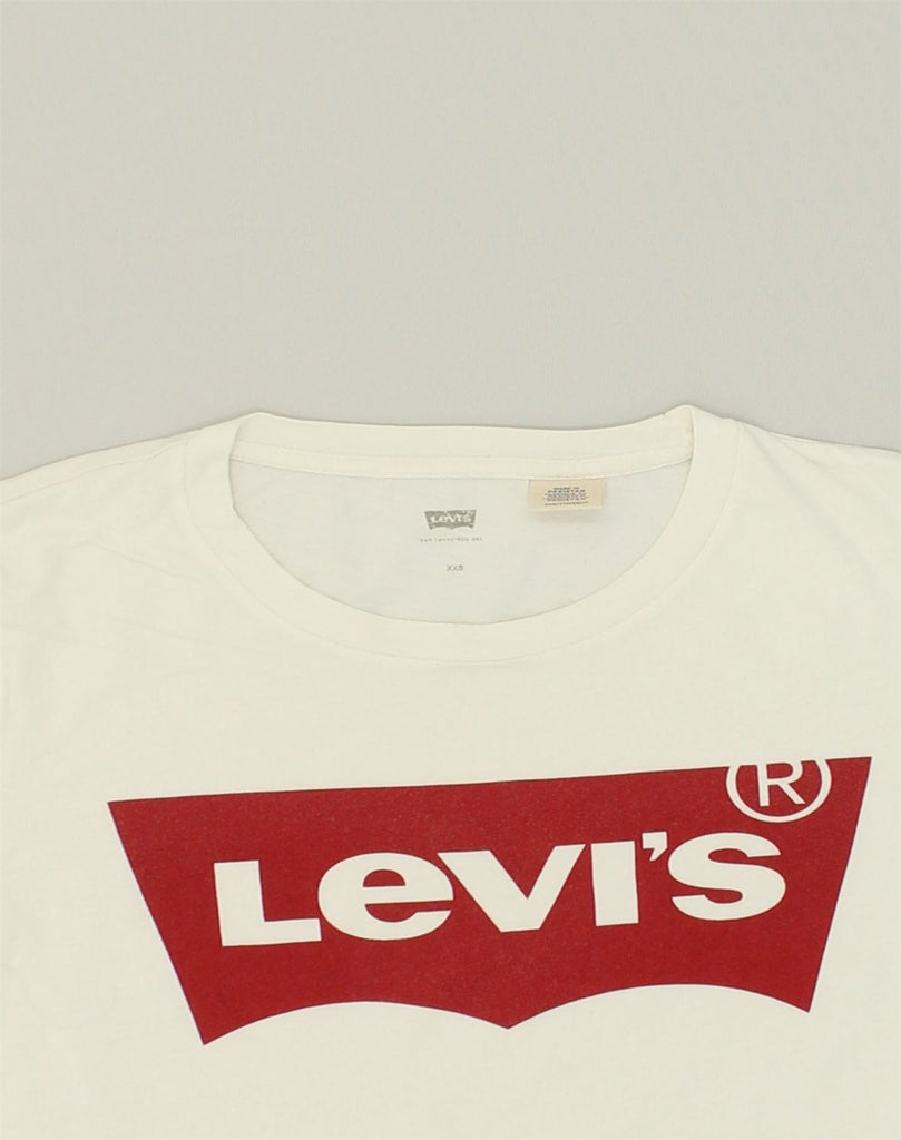 LEVI'S Mens Graphic T-Shirt Top 2XS White Cotton | Vintage Levi's | Thrift | Second-Hand Levi's | Used Clothing | Messina Hembry 