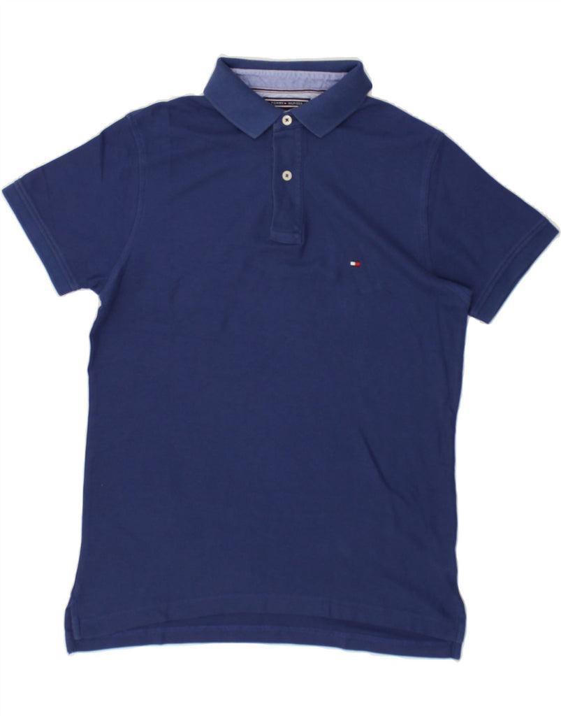 TOMMY HILFIGER Mens Slim Fit Polo Shirt Medium Navy Blue Cotton | Vintage Tommy Hilfiger | Thrift | Second-Hand Tommy Hilfiger | Used Clothing | Messina Hembry 