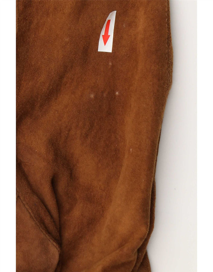 Vintage Mens Suede Bomber Jacket IT 50 Large Brown