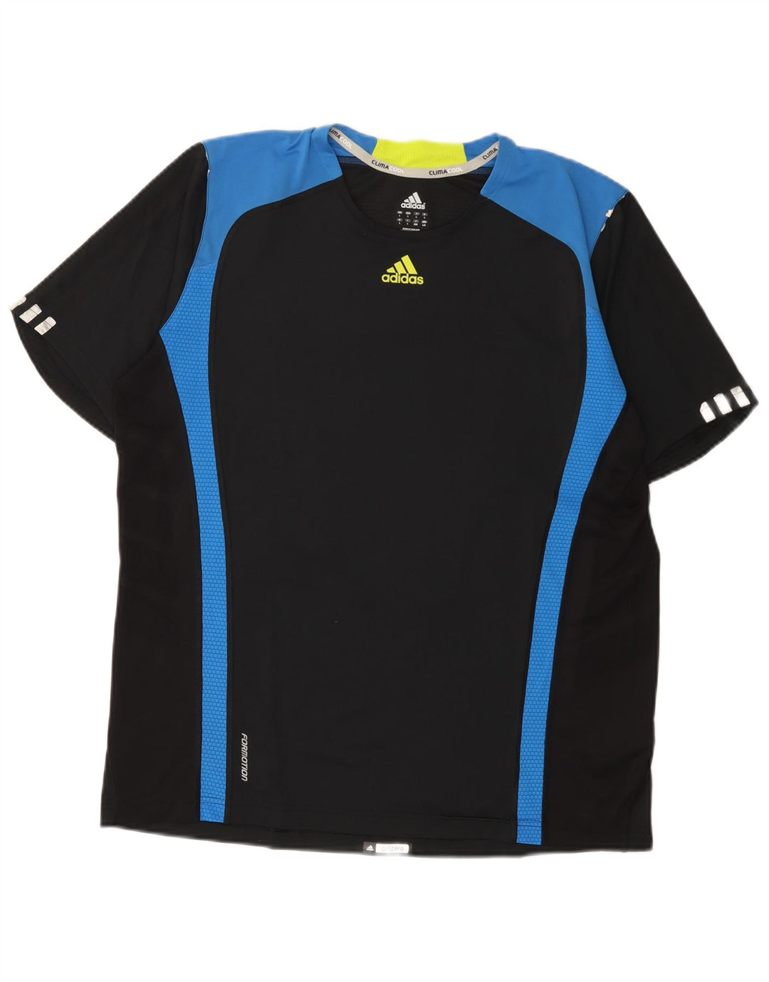 Adidas Mens Climacool T-Shirt Top Large Black Colourblock Polyester