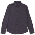 Armani Mens Checked  Regular Fit Shirt Large Navy Blue Striped Polyester