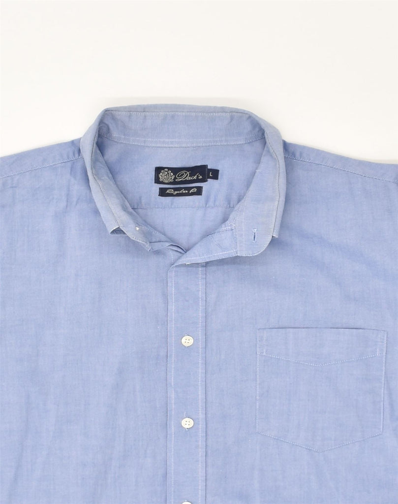 DACK'S Mens Regular Fit Shirt Large Blue Cotton | Vintage Dack's | Thrift | Second-Hand Dack's | Used Clothing | Messina Hembry 