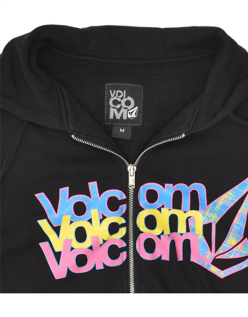 VOLCOM Mens Graphic Zip Hoodie Sweater Medium Black Cotton | Vintage Volcom | Thrift | Second-Hand Volcom | Used Clothing | Messina Hembry 