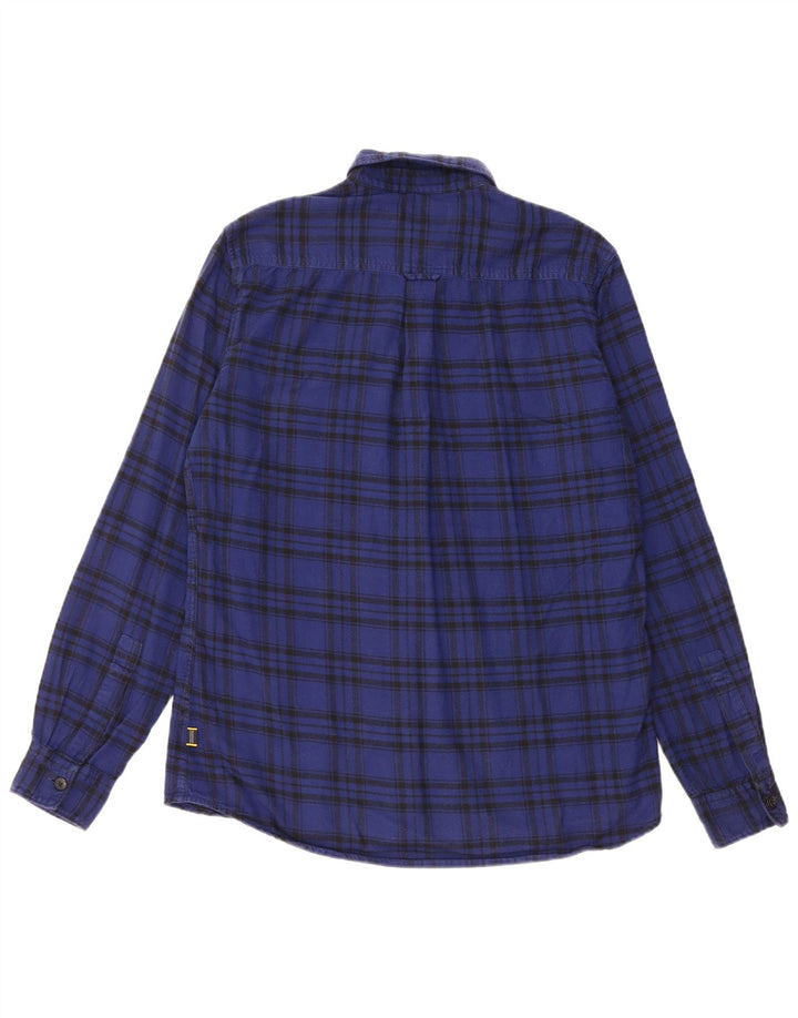 Barbour Mens Flannel Shirt Medium Blue Check Cotton