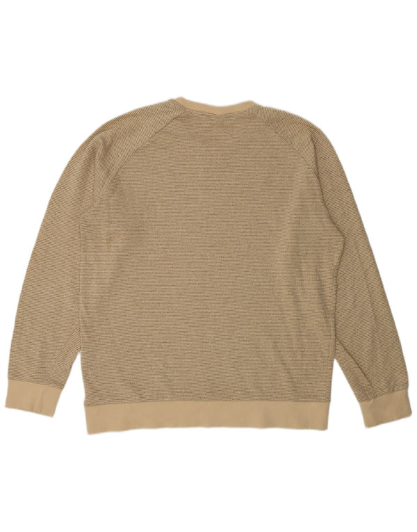 Jack & Jones Mens Sweatshirt Jumper XL Beige Pinstripe Cotton