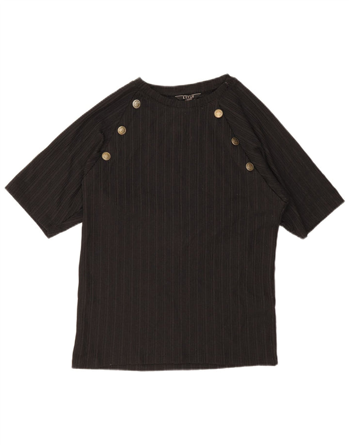 Lipsy Womens T-Shirt Top UK 16 Large  Black Polyester
