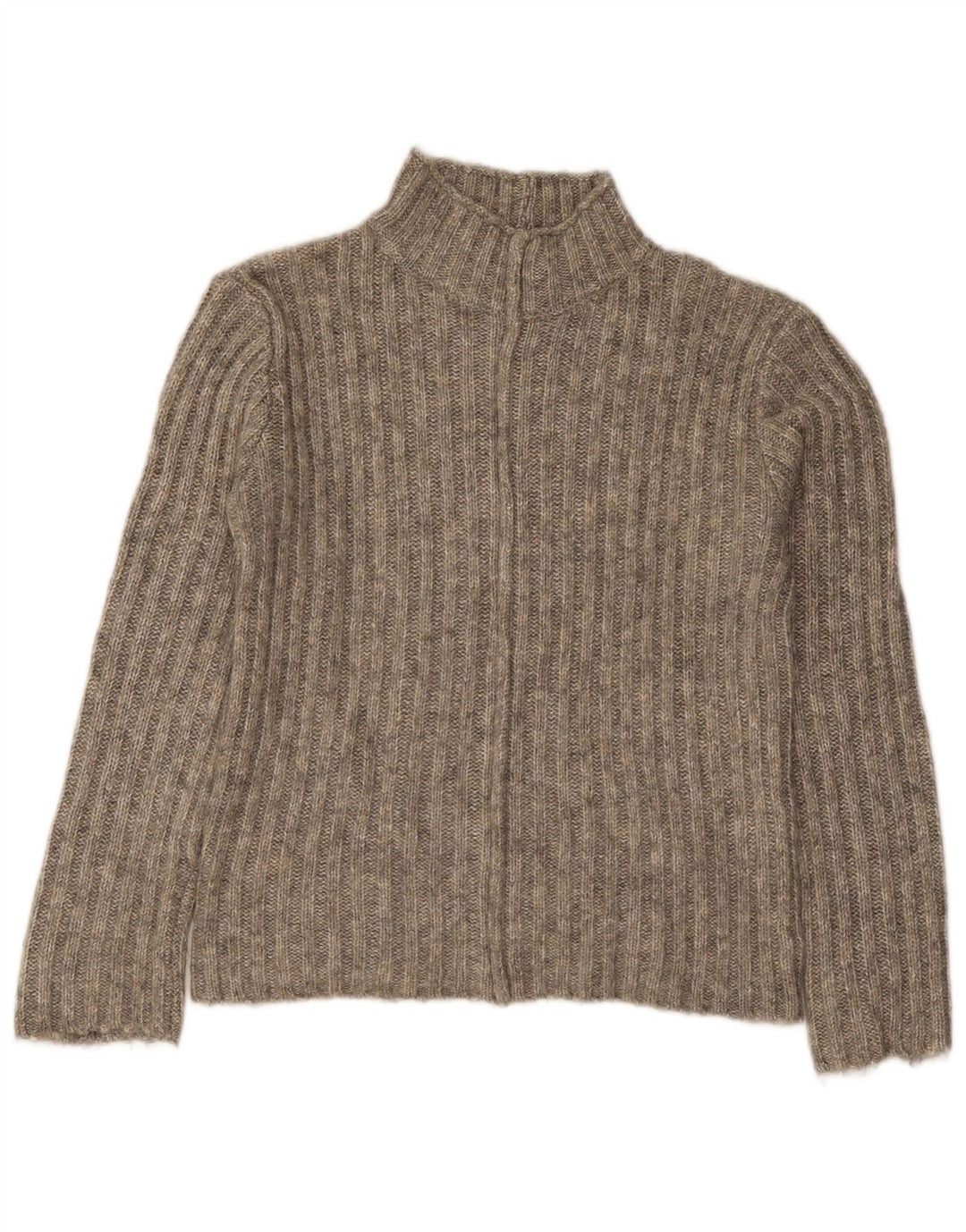 Zara Womens Turtle Neck Jumper Sweater UK 10 Small Grey Acrylic