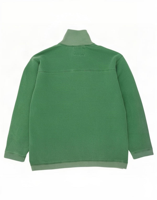 Americanino Mens Graphic Zip Neck Sweatshirt Jumper Large Green Cotton