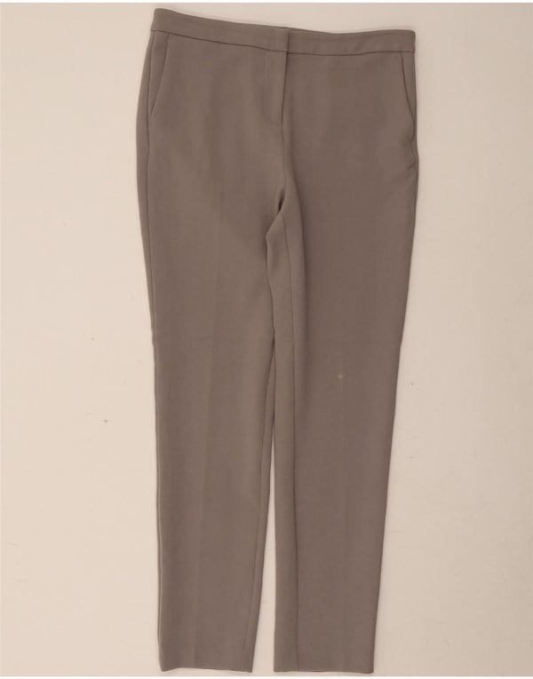 Marks & Spencer Womens Slim Chino Trousers UK 12 Medium W32 L29 Grey