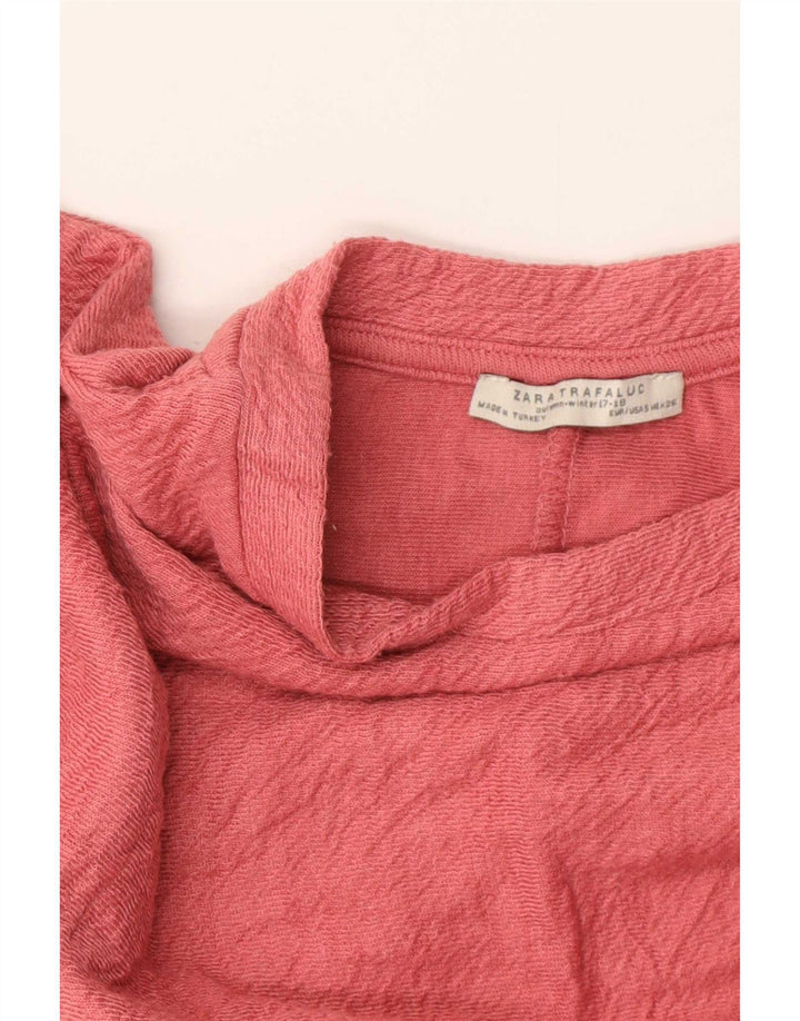 Zara Womens Trafaluc Oversized Sweatshirt Jumper UK 10 Small Pink