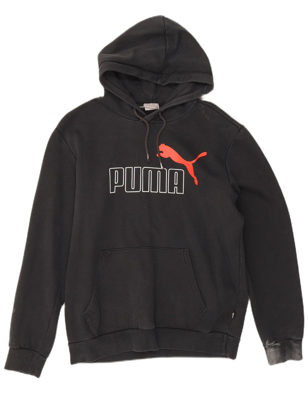 Puma Mens Graphic Hoodie Jumper Small Black Cotton