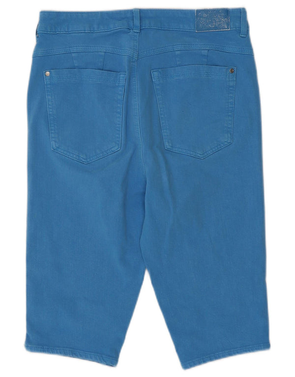 Marks & Spencer Womens Denim Bermuda Shorts UK 12 Medium W28 Blue Cotton