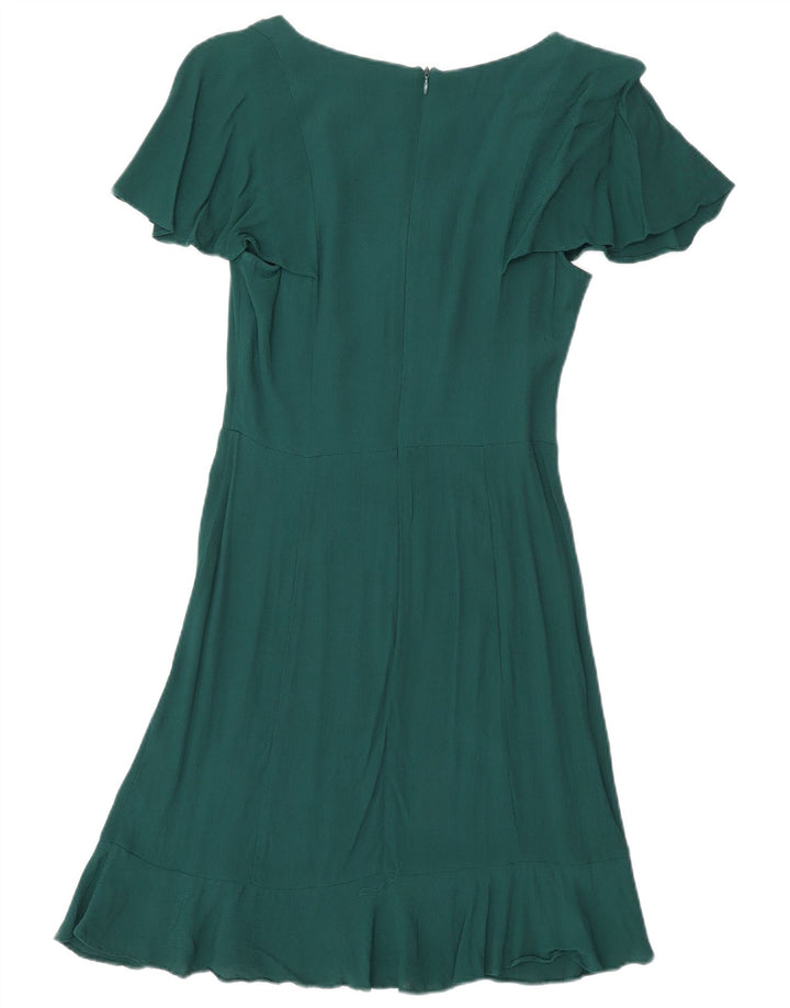 Oasis Womens A-Line Dress UK 8 Small Green Viscose