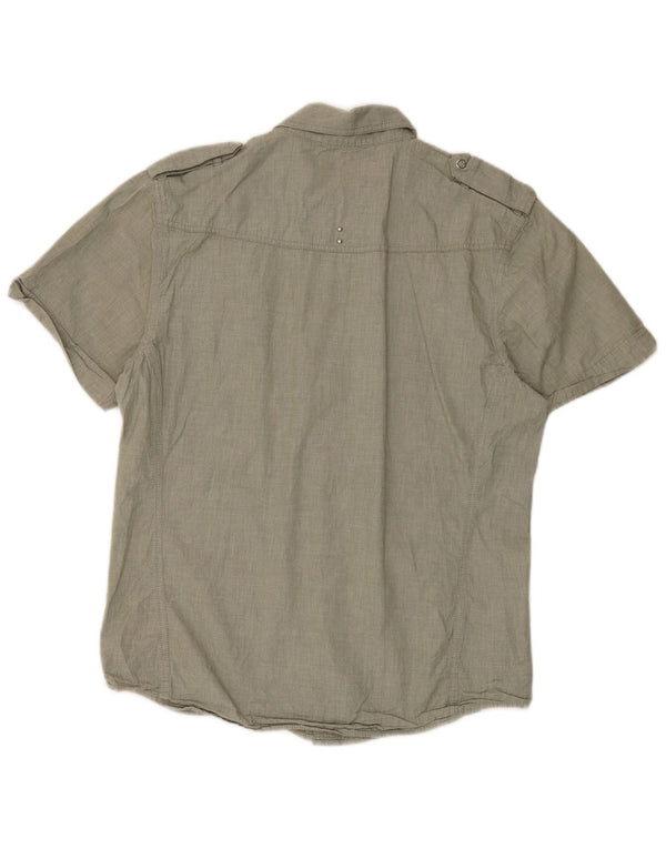 Wrangler Mens Short Sleeve Shirt Large Green Cotton